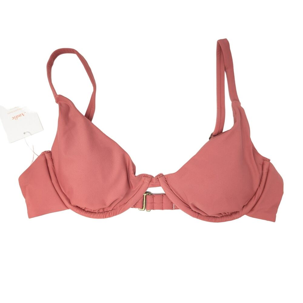 Andie Swim The Sicily Top Triangle Bikini Swimsuit Punch Pink‎ NEW